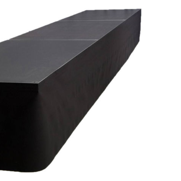 Podiumrok | 60 cm hoog | Zwart | Per 2 meter